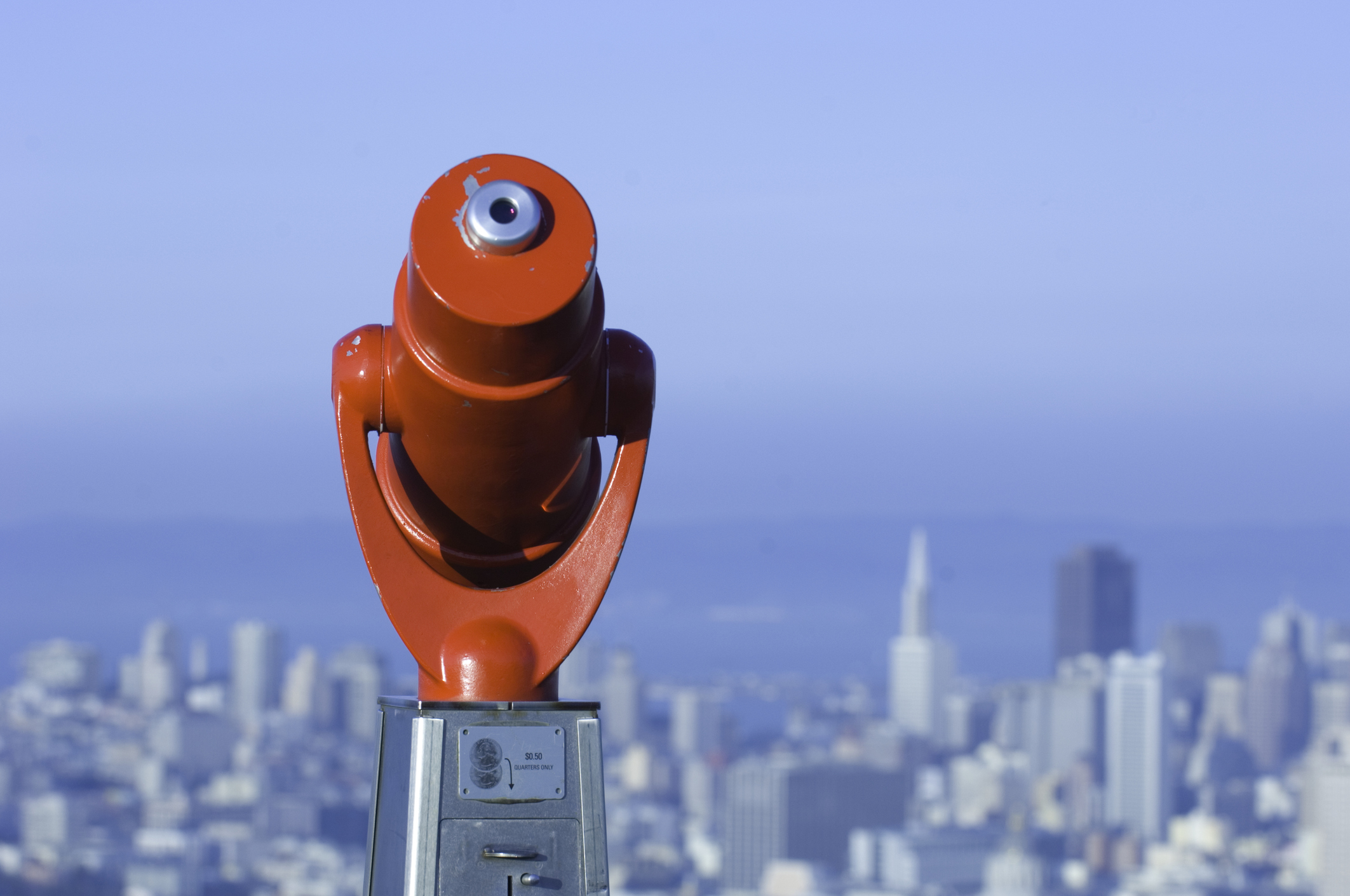 USA, California, San Francisco, coin operated binoculars